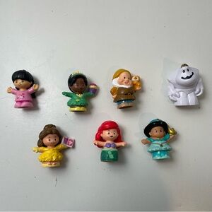 Little People Disney Figures Lot of 7 Ariel Belle Jasmine Tiana Friends Bundle